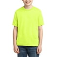 thumbnail image 1 of JustBlanks Youth DRI-POWER ACTIVE T-Shirt Shoulder To Shoulder Taping Double Needle Sleeves And Hem, Safety Green, S, 1 of 1