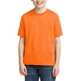 thumbnail image 1 of JustBlanks Youth DRI-POWER ACTIVE T-Shirt Shoulder To Shoulder Taping Double Needle Sleeves And Hem, Safety Orange, L, 1 of 1