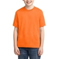 thumbnail image 1 of JustBlanks Youth DRI-POWER ACTIVE T-Shirt Shoulder To Shoulder Taping Double Needle Sleeves And Hem, Safety Orange, S, 1 of 1