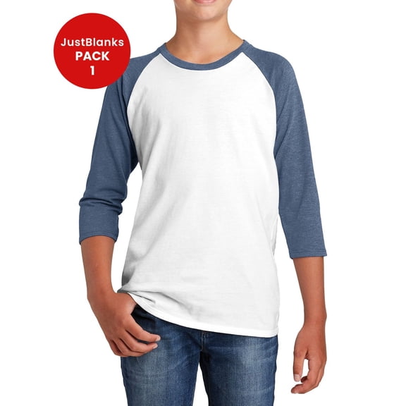 JustBlanks Youth 3 4 Sleeve Raglan Comfortable Lightweight Baseball T Shirt for Kids