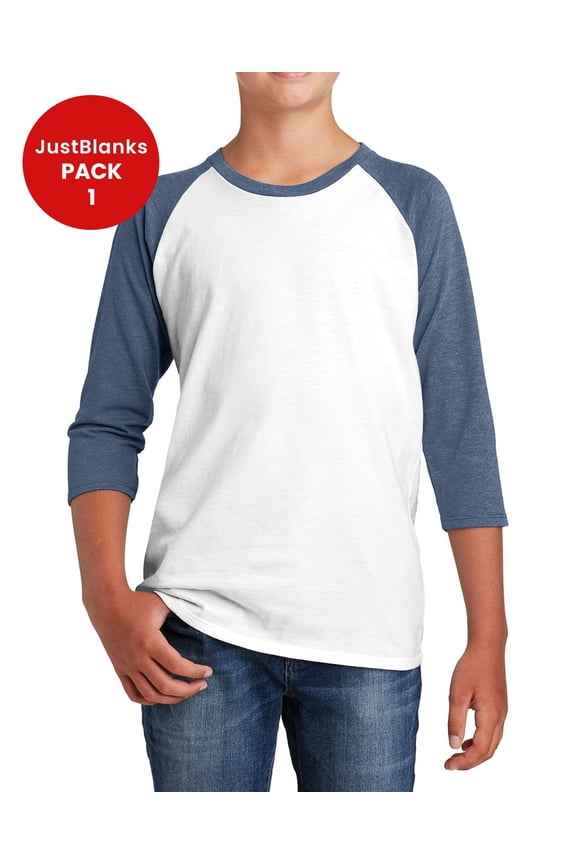 Youth 3 4 Sleeve Raglan Comfortable Lightweight Baseball T Shirt for Kids