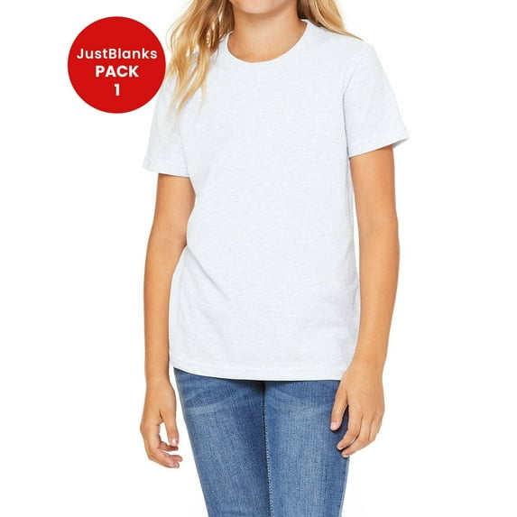 JustBlanks Youth Jersey T Shirt 4.2 oz. 100 Airlume Combed Ringspun Cotton