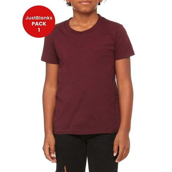 JustBlanks Youth Jersey T Shirt 4.2 oz. 100 Airlume Combed Ringspun Cotton