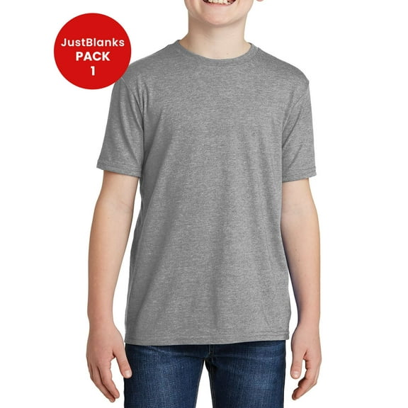 JustBlanks Youth Short Sleeve Crewneck Durable Lightweight Everyday Wear T Shirt