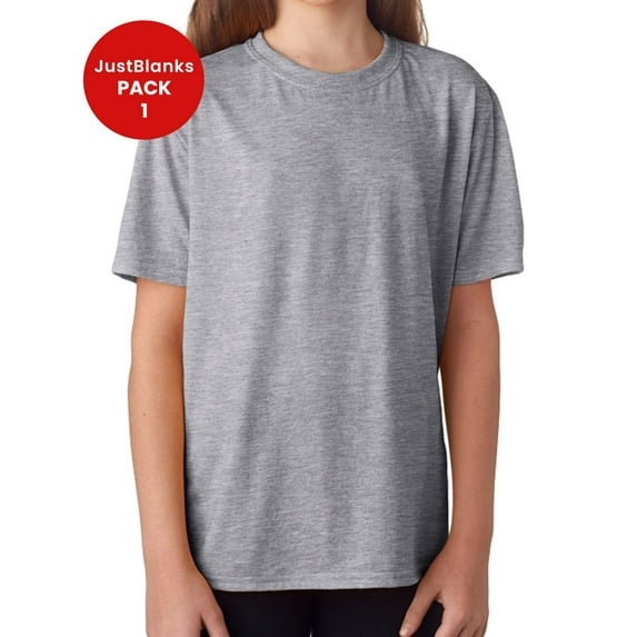 JustBlanks Performance Youth T Shirt Moisture Management Odor Control with a Soft Hand of Cotton