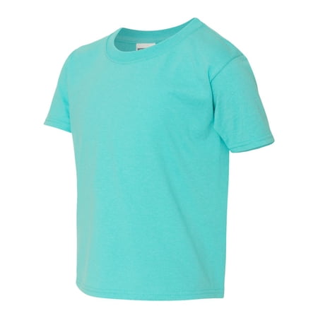 JustBlanks Youth Dri Power Active 50 50 Cotton Poly T Shirt Moisture Wicking Seamless Rib Knit Crew Collar