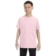 thumbnail image 1 of JustBlanks Youth Short Sleeve Tee Dri-Power Active Cotton-Polyester Cotton Performance T-Shirt Crewneck Tee for Big Boys - Classic Pink - X-Small, 1 of 1