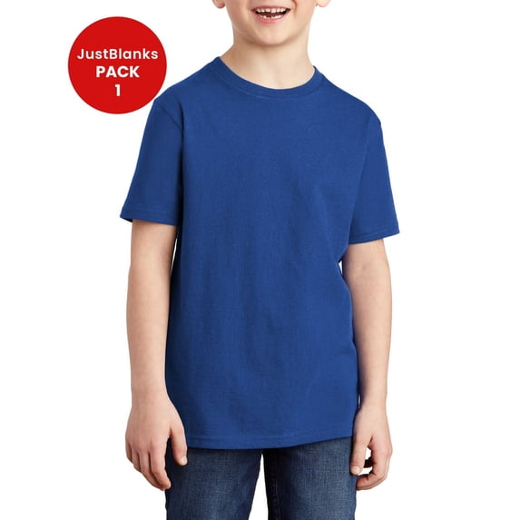JustBlanks Youth Short Sleeve Crewneck Durable Lightweight Everyday Wear T Shirt