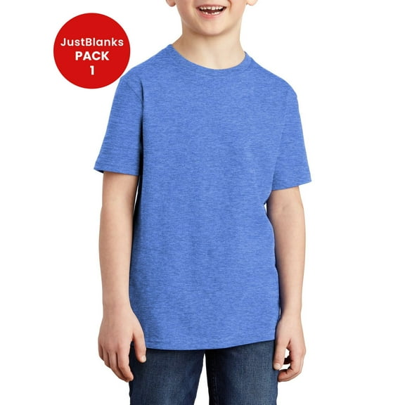 JustBlanks Youth Short Sleeve Crewneck Durable Lightweight Everyday Wear T Shirt