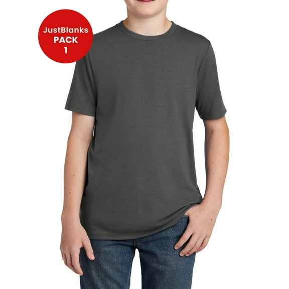 JustBlanks Youth Perfect Tri Tee Shoulder to shoulder taping 1x1 rib knit neck 32 singles