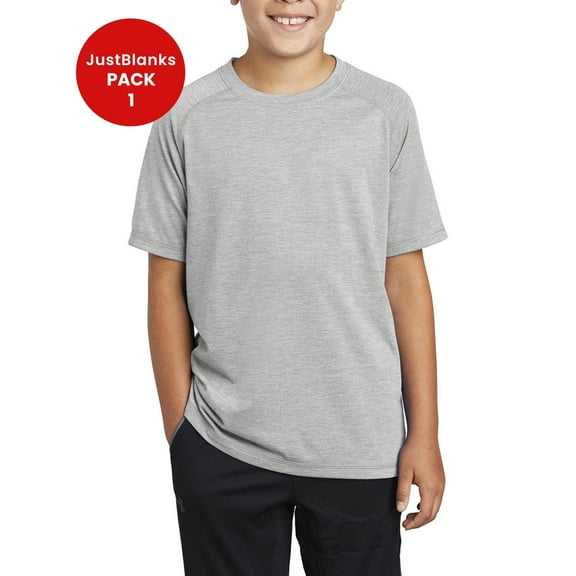 JustBlanks Youth Tri Blend Wicking Raglan Tee with PosiCharge Technology