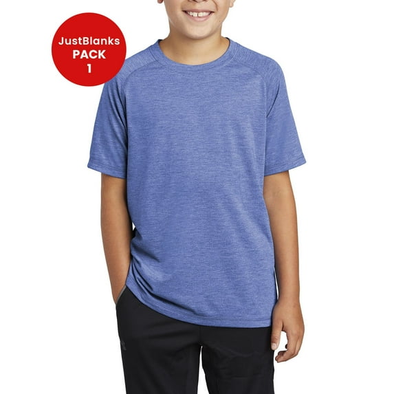 JustBlanks Youth Tri Blend Wicking Raglan Tee with PosiCharge Technology