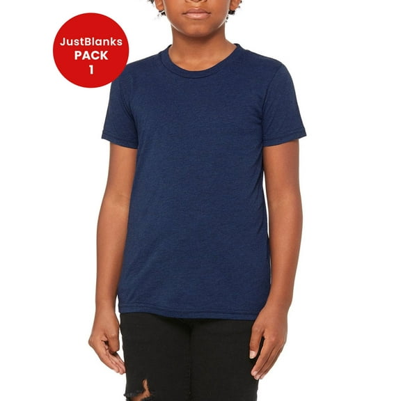 JustBlanks Lightweight Youth Tee Triblend Fabric for Maximum Comfort