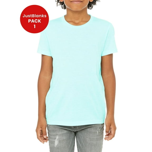 JustBlanks Lightweight Youth Tee Triblend Fabric for Maximum Comfort