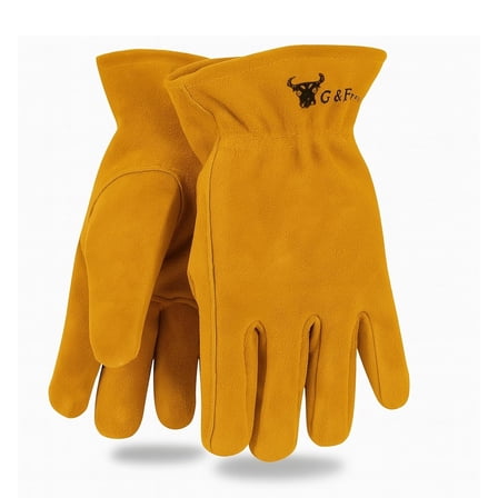 JustForKids 4-6 Years Brown Synthetic Leather Gardening Gloves with Durable Non-Slip, by G & F Products 3 Pairs