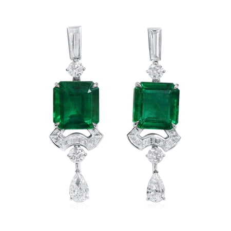 JustForYouJewels 2Ct Lab Created Emerald Drop Wedding Earring for Women 14K Gold Plated 925 Sterling Silver Earring