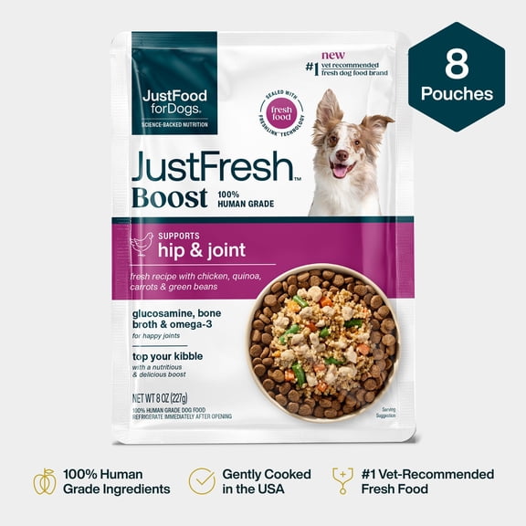 JustFresh Boost Meal Topper for Hip & Joint Support (8 oz 8 Pack)