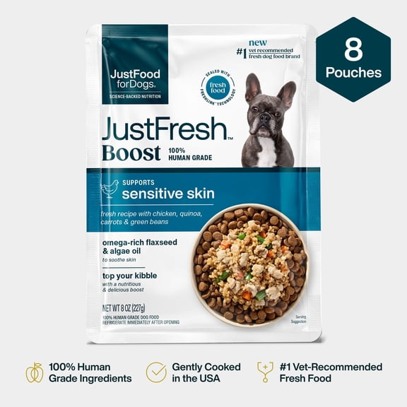 JustFresh Boost Meal Topper for Sensitive Skin (8 oz 8-Pack)