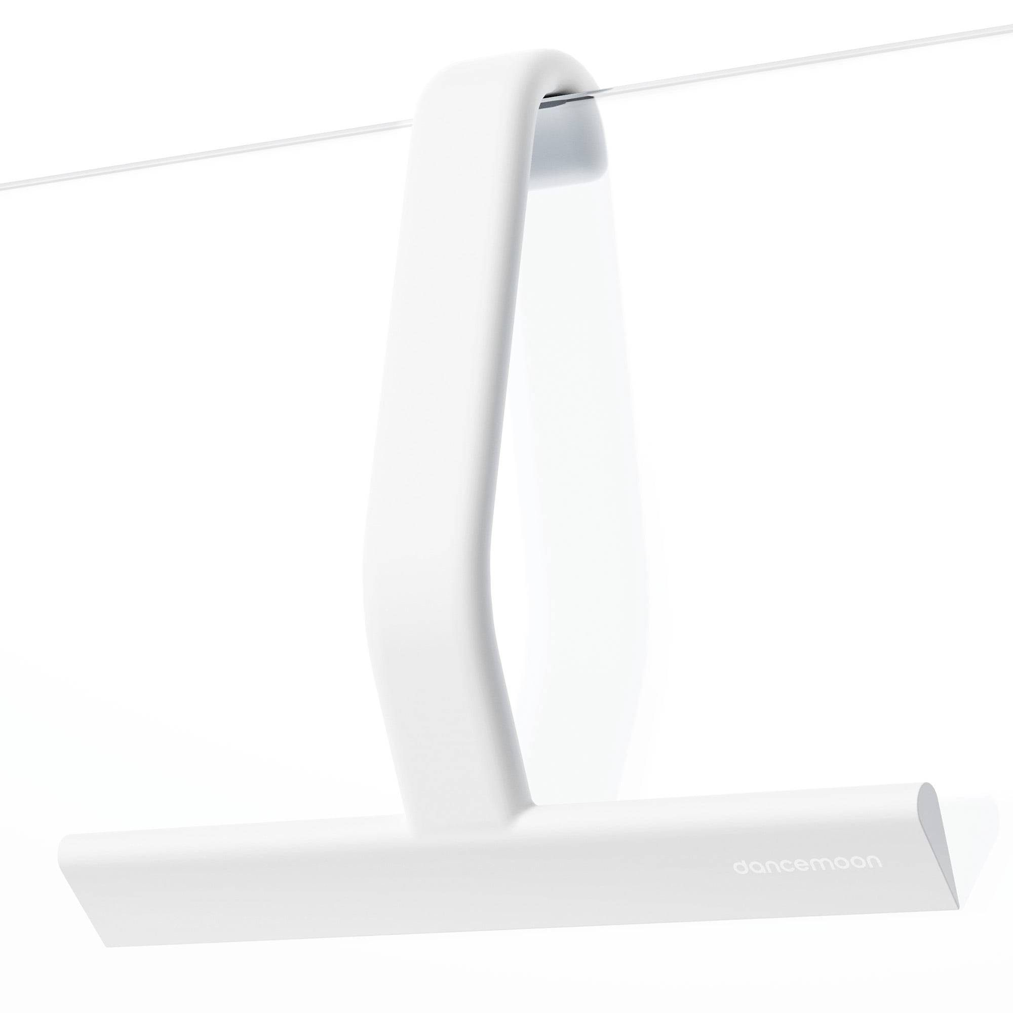 dancemoon Shower Squeegee for Glass Doors, One-Piece Soft-Touch Silicone Water Wiper with Built-in Hook for Bathroom and Tile Walls, 10-inch, White