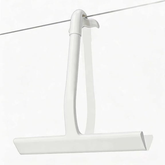 Shower Squeegee for Glass Doors, One-Piece Silicone Wiper with Built-in Hook, Streak-Free Cleaning Tool for Bathroom, Window, Mirror, Tile Wall, Car, 8.3-Inch White