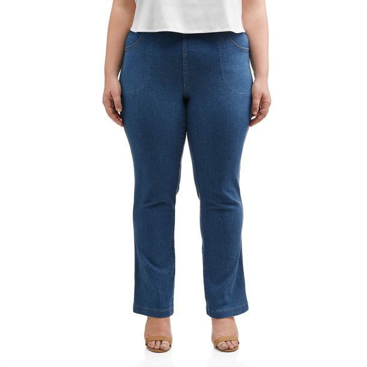 JustMySize Womens Bootcut 4 Pocket Pull On Stretch Blue Jeans Medium ...