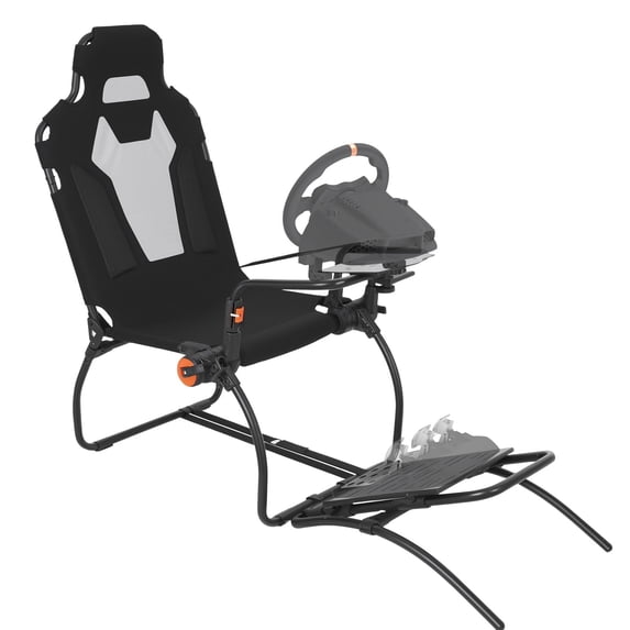 JustSmart Foldable Racing Simulator Cockpit Gaming Chair Round Tube X-Shape 59.5x33.9x44.5in Steering Wheel Stand for Logi G29