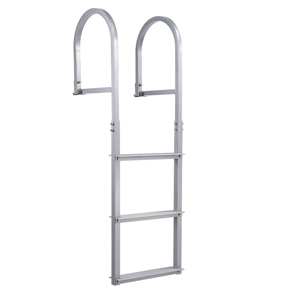 JustSmart Heavy Duty Aluminum Dock Ladder, Removable Boat Boarding Ladder with Wide Non-Slip Steps, Anti-Corrosion, 500lbs Capacity for Pontoon, Lake & Pool