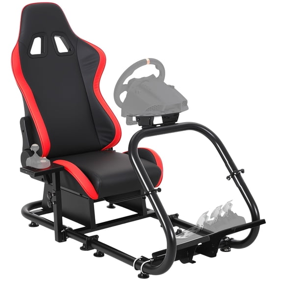 JustSmart Heavy Duty Racing Simulator Cockpit Gaming Chair Round Tube L-Shape 48.5x24.7x41in Steering Wheel Stand for Logi G29 G920