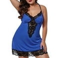 thumbnail image 1 of JustVH Plus Size Women Strappy Lace Lingerie Patchwork Babydoll Nightdress Nightwear, 1 of 7