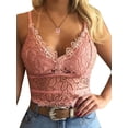 thumbnail image 1 of JustVH Women Floral Lace V Neck Camisole Spaghetti Strap Crop Cami Tank Tops, 1 of 4