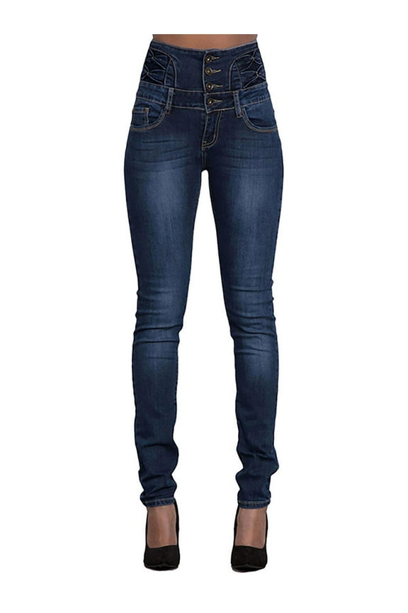 Women High Rise Stretch Skinny Jeans