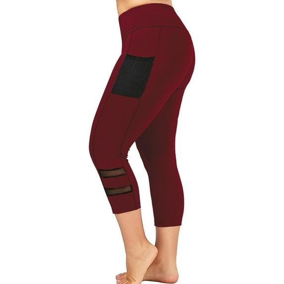 JustVH Women Plus Size Active Capri Leggings Workout Sports Yoga Trousers Stretch Pants