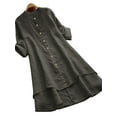 thumbnail image 1 of JustVH Women Plus Size Buttons Blouses Tops Loose Long Sleeve Shirt Dress, 1 of 2