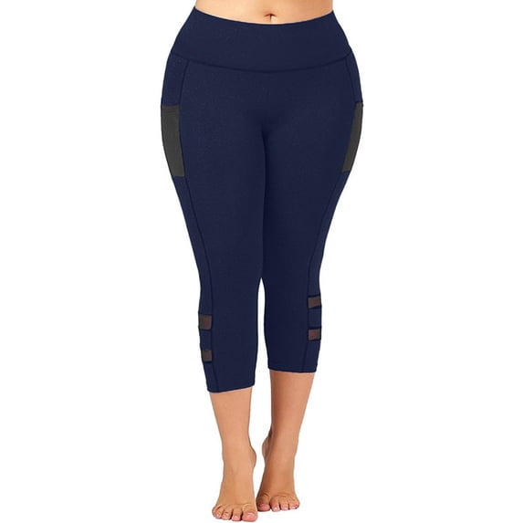 JustVH Women Plus Size Stretch Leggings High Waisted Skinny Capri Pants