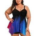 thumbnail image 1 of JustVH Women Plus Size Stretchy Padded Swimwear Printed Sleeveless Swimsuit, 1 of 5