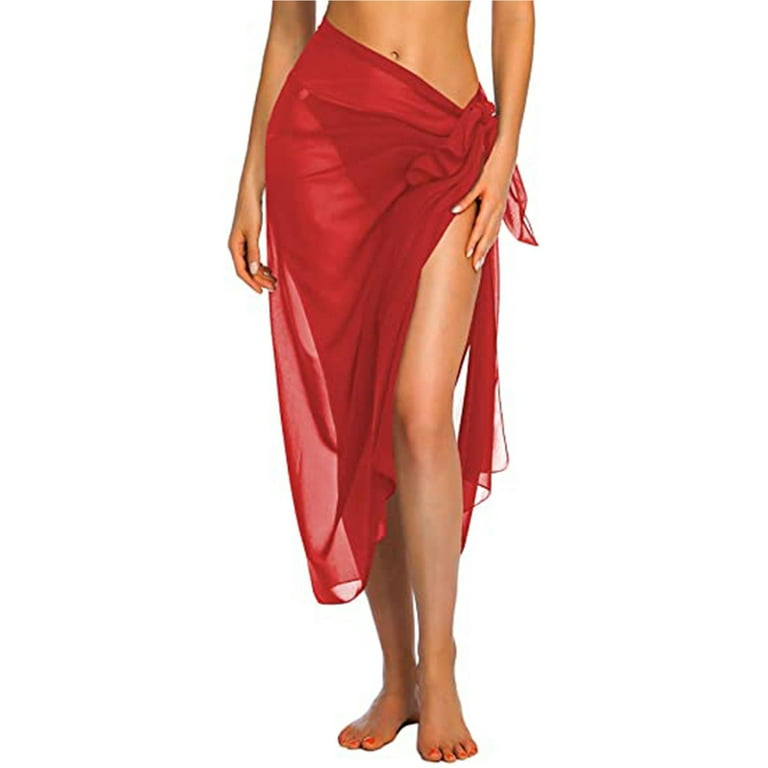 Red sheer cover up top