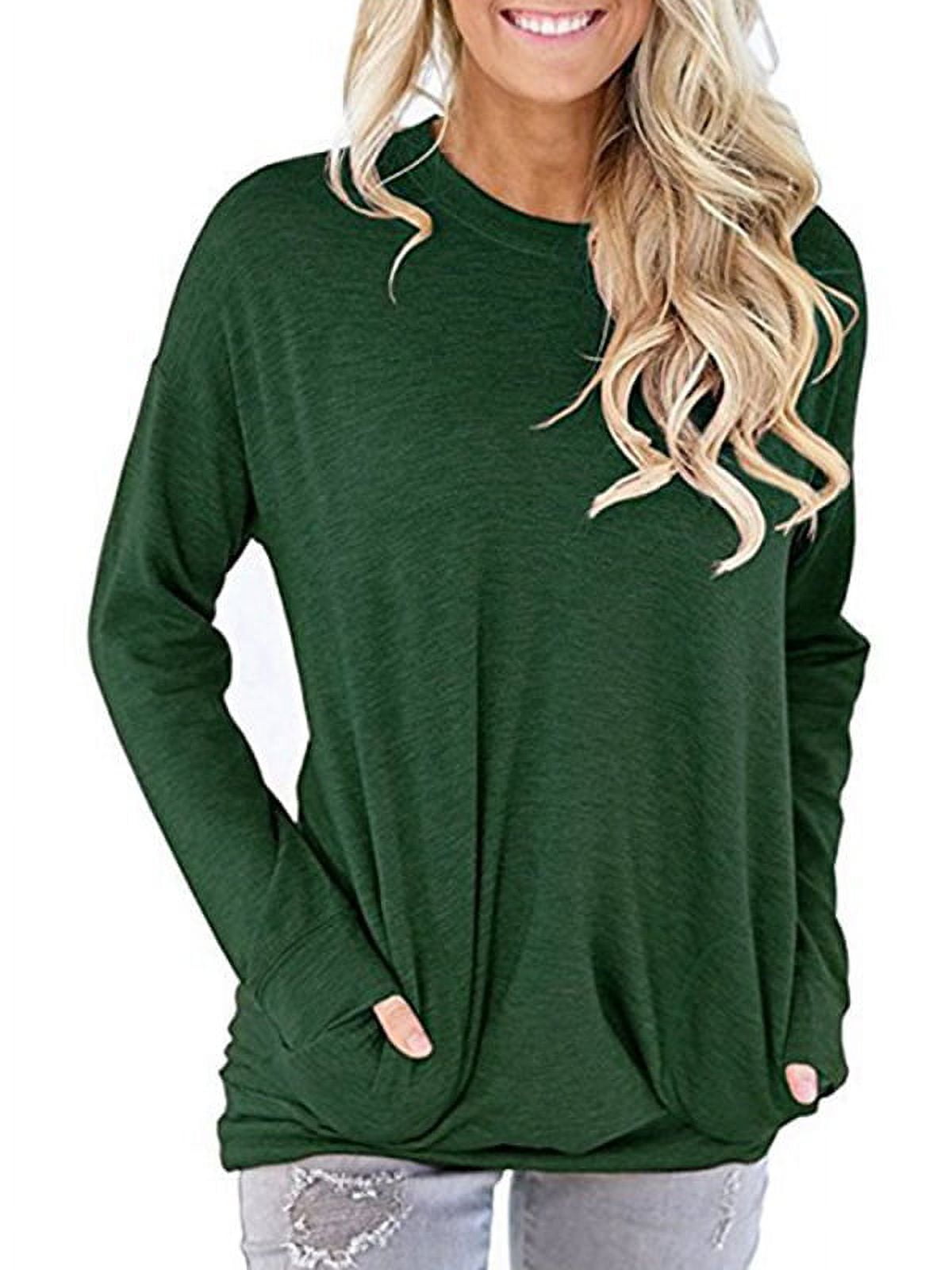 WHVFSSG Teen Girls Striped Long Sleeve T-Shirt Casual Loose Crewneck  Pullover Sweatshirt Tunic Blouse Fall Clothes Green-a 10-11 Years