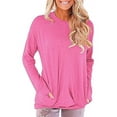 thumbnail image 1 of JustVH Women's Long Sleeve Casual Sweatshirt Pullover Loose Tunic Shirts Blouse Tops With Pocket, 1 of 3