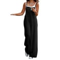 thumbnail image 1 of JustVH Women's Plus Size Sleeveless Square Neck One-Piece Wide-Leg Slash Pocket Ankle-Length Mid Waist Casual Loose Jumpsuit, Sizes M-5XL, 1 of 5