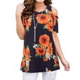 thumbnail image 1 of JustVH Womens Cold Shoulder Soild Color Casual Tunic Blouse Tops, 1 of 4