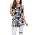 thumbnail image 1 of JustVH Womens Cold Shoulder Soild Color Casual Tunic Blouse Tops, 1 of 4