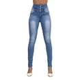 thumbnail image 1 of JustVH Womens High Waist Butt Lift Button Skinny Jeans, 1 of 6