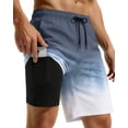 thumbnail image 1 of Justay Story Mens Swim Trunks 9" with 2 in 1 Compression Breathable Liner Zipper Pockets Quick Dry Swim Bathing Suit Summer Beach Shorts, Size S-2XL, 1 of 7