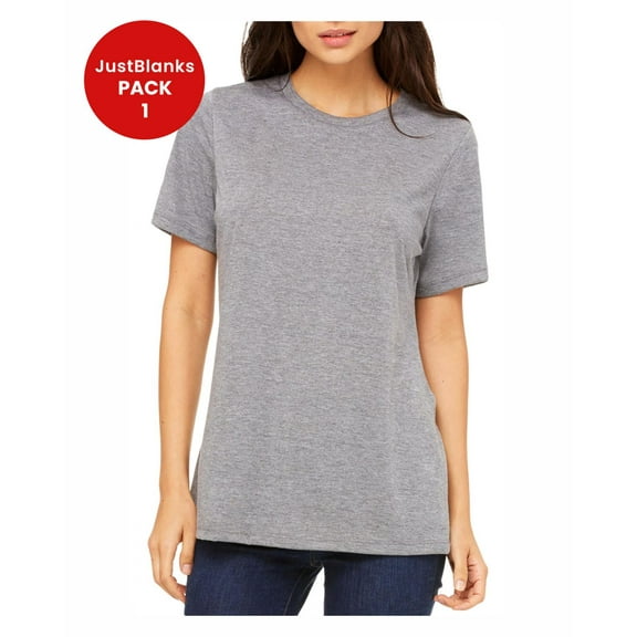 Justblanks Ladies Crew Neck Relaxed Fit Jersey Soft 100% Cotton Perfect Short Sleeve T-Shirt For Women - TRUE ROYAL - 3X-Large