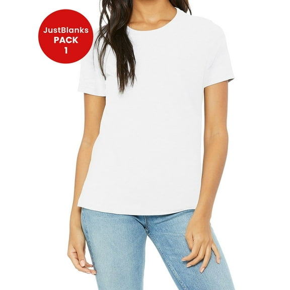JustBlanks Womens Relaxed Jersey Short Sleeve Tee 4.2 oz. 100 Airlume combed and ringspun cotton 32 singles