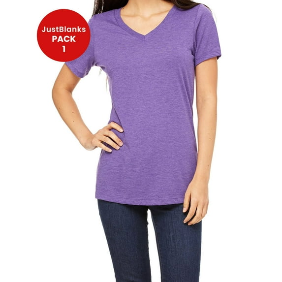 JustBlanks Ladies Relaxed Jersey V Neck T Shirt