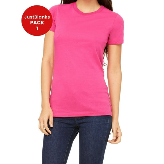 JustBlanks Women The Favorite T Shirt 7.2 oz. lin. yd. 100 Airlume Combed Ringspun Cotton