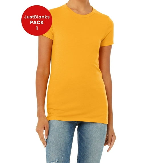JustBlanks Women The Favorite T Shirt 7.2 oz. lin. yd. 100 Airlume Combed Ringspun Cotton