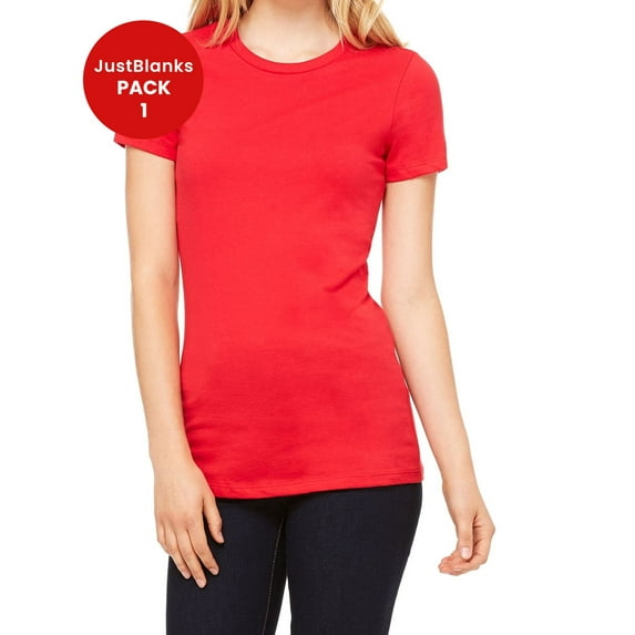 JustBlanks Women The Favorite T Shirt 7.2 oz. lin. yd. 100 Airlume Combed Ringspun Cotton