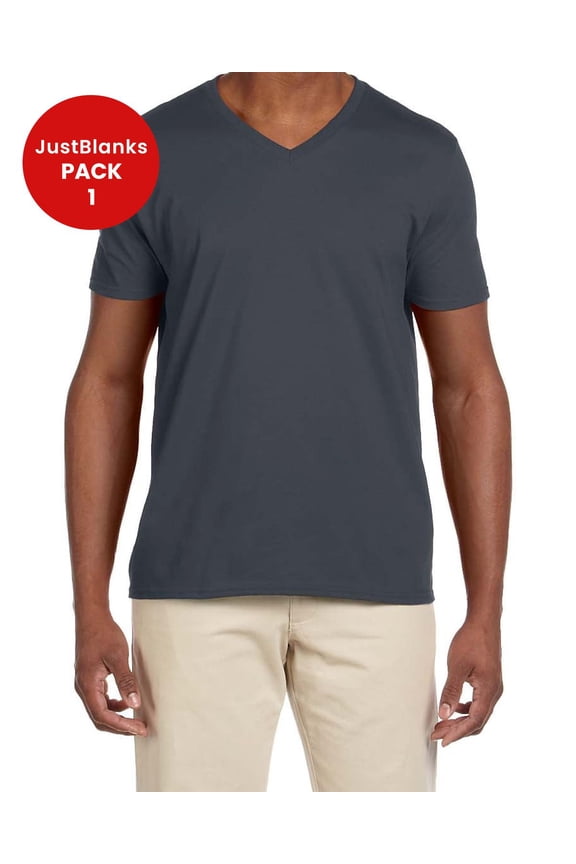 Softstyle V Neck T Shirt Modern Classic Fit Taped Neck Shoulders for Comfort